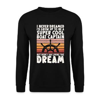 Boat Captain Funny Boat Sailing Lake Boater - Unisex Sweatshirt - black - Front - Alina (178cm) & Michal (187cm)