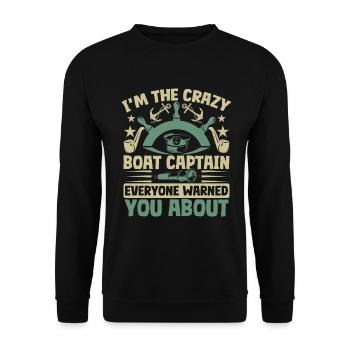 Boat Captain Funny Boat Sailing Lake Boater - Unisex Sweatshirt - black - Front - Alina (178cm) & Michal (187cm)