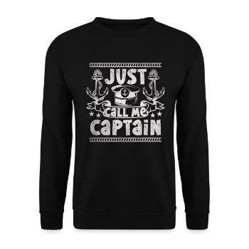 Boat Captain Funny Boat Sailing Lake Boater - Unisex Sweatshirt - black - Front - Alina (178cm) & Michal (187cm)