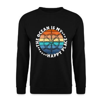 Boat Captain Funny Boat Sailing Lake Boater - Unisex Sweatshirt - black - Front - Alina (178cm) & Michal (187cm)