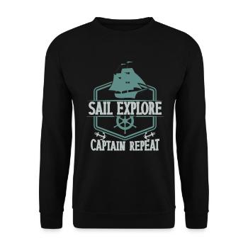 Boat Captain Funny Boat Sailing Lake Boater - Unisex Sweatshirt - black - Front - Alina (178cm) & Michal (187cm)
