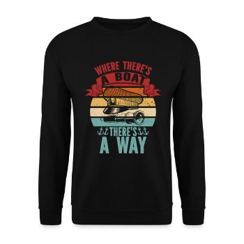 Boat Captain Funny Boat Sailing Lake Boater - Unisex Sweatshirt - black - Front - Alina (178cm) & Michal (187cm)