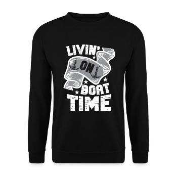 Boat Captain Funny Boat Sailing Lake Boater - Unisex Sweatshirt - black - Front - Alina (178cm) & Michal (187cm)