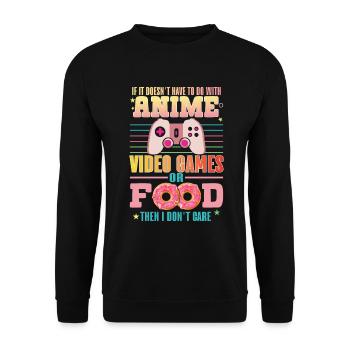 Anime, Jeux vidéo ou food, Manga, Otaku, Japonais - Sweat-shirt Unisexe - noir - Devant - Alina (178cm) & Michal (187cm)