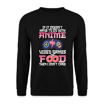 Anime, Jeux vidéo ou food, Manga, Otaku, Japonais - Sweat-shirt Unisexe - noir - Devant - Alina (178cm) & Michal (187cm)