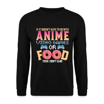 Anime, Jeux vidéo ou food, Manga, Otaku, Japonais - Sweat-shirt Unisexe - noir - Devant - Alina (178cm) & Michal (187cm)