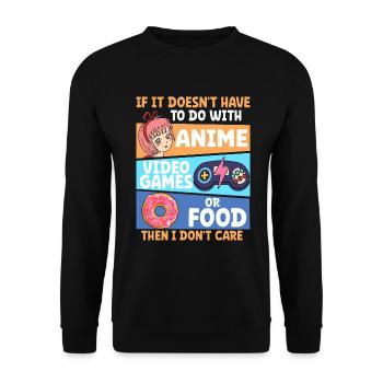 Anime, Jeux vidéo ou food, Manga, Otaku, Japonais - Sweat-shirt Unisexe - noir - Devant - Alina (178cm) & Michal (187cm)