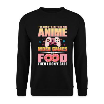 Anime, Jeux vidéo ou food, Manga, Otaku, Japonais - Sweat-shirt Unisexe - noir - Devant - Alina (178cm) & Michal (187cm)