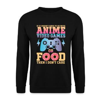 Anime, Jeux vidéo ou food, Manga, Otaku, Japonais - Sweat-shirt Unisexe - noir - Devant - Alina (178cm) & Michal (187cm)