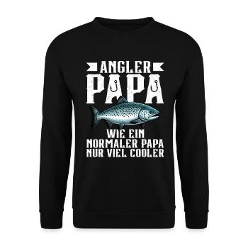 Angler Dad Fishing Rod Funny Father's Day Fisherman - Unisex Sweatshirt - black - Front - Alina (178cm) & Michal (187cm)
