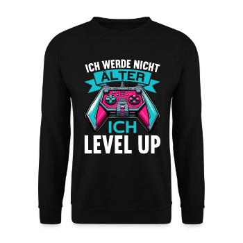 Je ne vieillis pas, je monte de niveau en jouant - Sweat-shirt Unisexe - noir - Devant - Alina (178cm) & Michal (187cm)