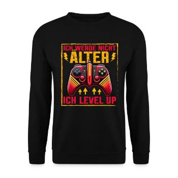 Je ne vieillis pas, je monte de niveau en jouant - Sweat-shirt Unisexe - noir - Devant - Alina (178cm) & Michal (187cm)