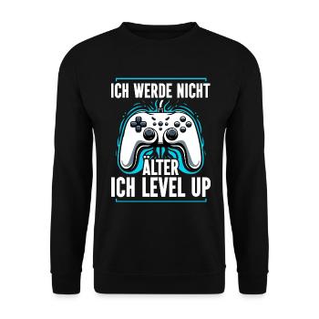 Je ne vieillis pas, je monte de niveau en jouant - Sweat-shirt Unisexe - noir - Devant - Alina (178cm) & Michal (187cm)