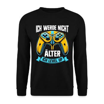 Je ne vieillis pas, je monte de niveau en jouant - Sweat-shirt Unisexe - noir - Devant - Alina (178cm) & Michal (187cm)