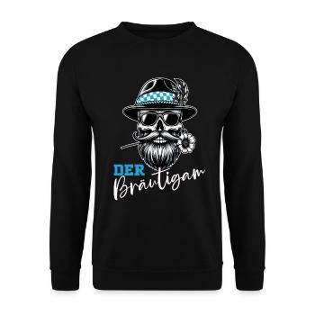 Der Bräutigam Lustiges Junggesellenabschied - Unisex Pullover - Schwarz - Vorne - Alina (178cm) & Michal (187cm)