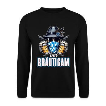 Der Bräutigam Lustiges Junggesellenabschied - Unisex Pullover - Schwarz - Vorne - Alina (178cm) & Michal (187cm)
