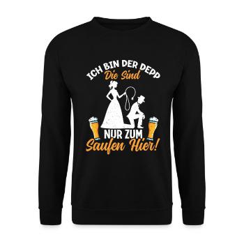 Der Bräutigam Lustiges Junggesellenabschied - Unisex Pullover - Schwarz - Vorne - Alina (178cm) & Michal (187cm)