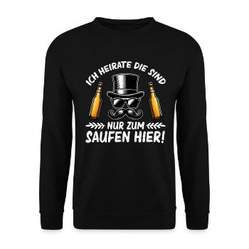 Der Bräutigam Lustiges Junggesellenabschied - Unisex Pullover - Schwarz - Vorne - Alina (178cm) & Michal (187cm)
