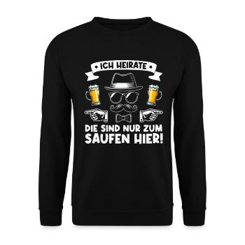 Der Bräutigam Lustiges Junggesellenabschied - Unisex Pullover - Schwarz - Vorne - Alina (178cm) & Michal (187cm)