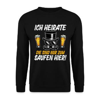 Der Bräutigam Lustiges Junggesellenabschied - Unisex Pullover - Schwarz - Vorne - Alina (178cm) & Michal (187cm)