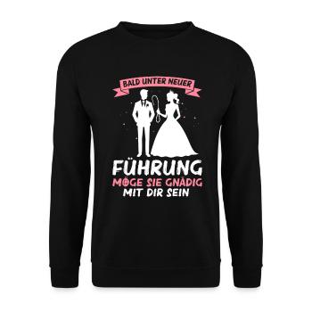 Der Bräutigam Lustiges Junggesellenabschied - Unisex Pullover - Schwarz - Vorne - Alina (178cm) & Michal (187cm)