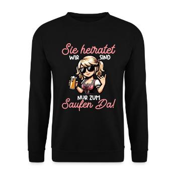 The Bride Funny Bachelorette Party Maid of Honor - Unisex Sweatshirt - black - Front - Alina (178cm) & Michal (187cm)