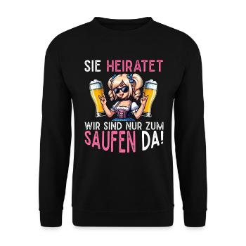 The Bride Funny Bachelorette Party Maid of Honor - Unisex Sweatshirt - black - Front - Alina (178cm) & Michal (187cm)