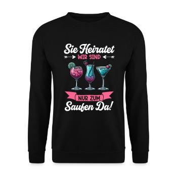The Bride Funny Bachelorette Party Maid of Honor - Unisex Sweatshirt - black - Front - Alina (178cm) & Michal (187cm)
