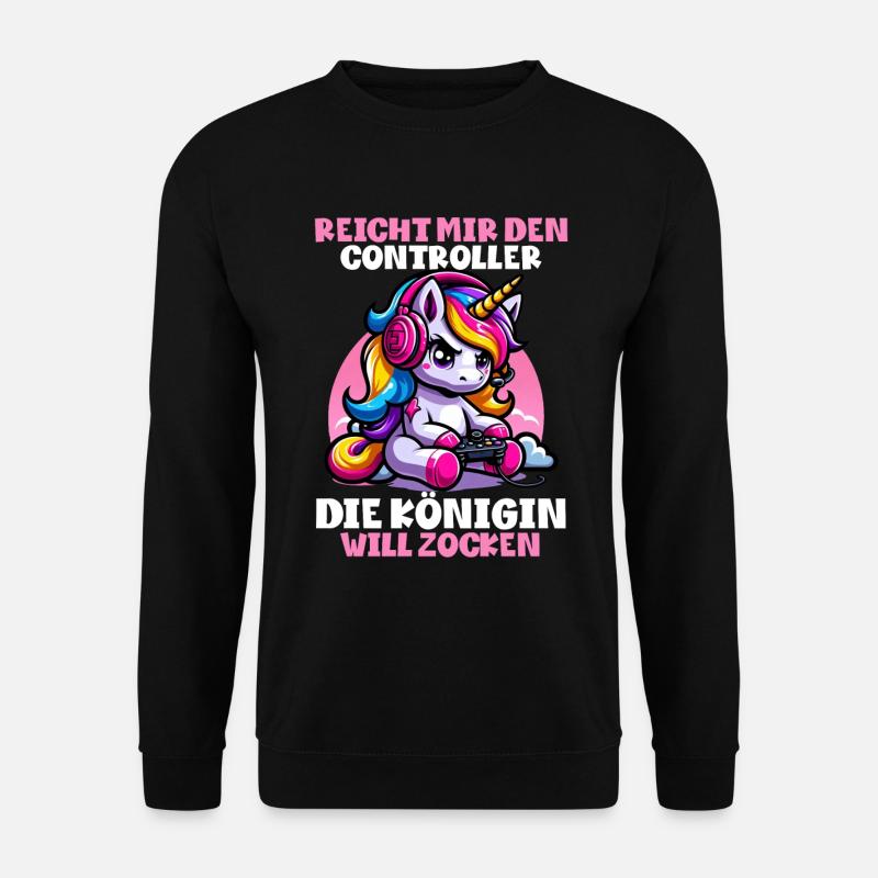 Reicht mir den Controller die Königin will zocken - Unisex Pullover - Schwarz