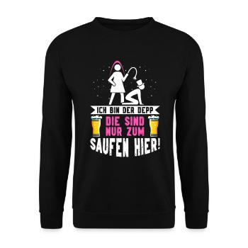 Der Bräutigam Lustiges Junggesellenabschied - Unisex Pullover - Schwarz - Vorne - Alina (178cm) & Michal (187cm)