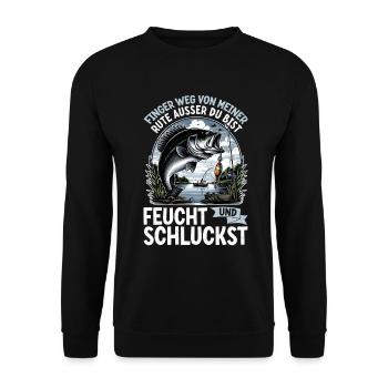 Angler Fishing Rod Funny Fisherman Hobby Fisherman - Unisex Sweatshirt - black - Front - Alina (178cm) & Michal (187cm)