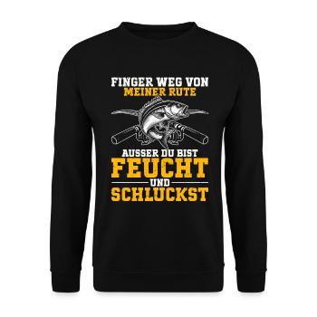 Pêcheur Canne à pêche Drôle Pêcheur Hobby Pêcheur - Sweat-shirt Unisexe - noir - Devant - Alina (178cm) & Michal (187cm)