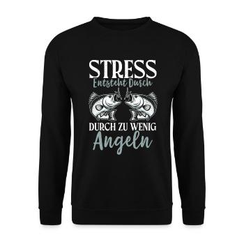 Angler Fishing Rod Funny Fisherman Hobby Fisherman - Unisex Sweatshirt - black - Front - Alina (178cm) & Michal (187cm)