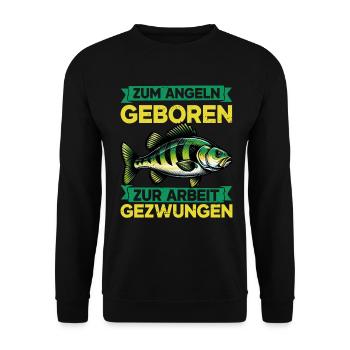 Pêcheur Canne à pêche Drôle Pêcheur Hobby Pêcheur - Sweat-shirt Unisexe - noir - Devant - Alina (178cm) & Michal (187cm)