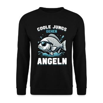 Pêcheur Canne à pêche Drôle Pêcheur Hobby Pêcheur - Sweat-shirt Unisexe - noir - Devant - Alina (178cm) & Michal (187cm)