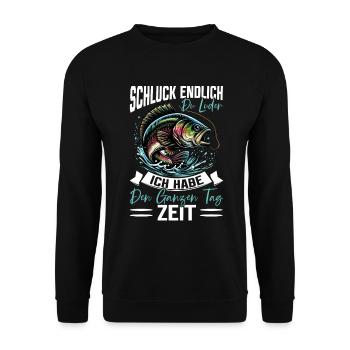 Angler Fishing Rod Funny Fisherman Hobby Fisherman - Unisex Sweatshirt - black - Front - Alina (178cm) & Michal (187cm)
