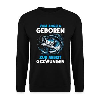 Pêcheur Canne à pêche Drôle Pêcheur Hobby Pêcheur - Sweat-shirt Unisexe - noir - Devant - Alina (178cm) & Michal (187cm)