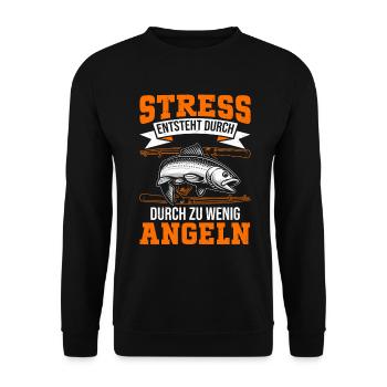 Angler Angelrute Witziges Fischer Hobbyfischer - Unisex Pullover - Schwarz - Vorne - Alina (178cm) & Michal (187cm)