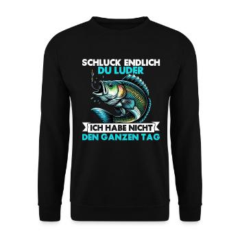 Angler Fishing Rod Funny Fisherman Hobby Fisherman - Unisex Sweatshirt - black - Front - Alina (178cm) & Michal (187cm)