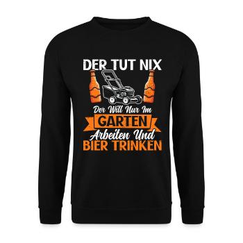 Beer Garden Gardening Allotment Gardener Gardener - Unisex Sweatshirt - black - Front - Alina (178cm) & Michal (187cm)