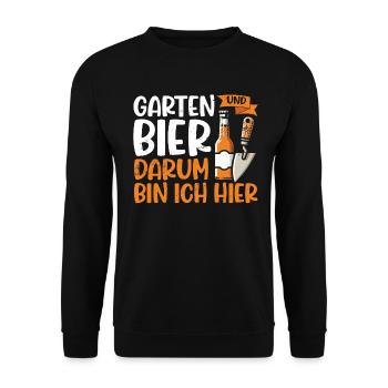 Beer Garden Gardening Allotment Gardener Gardener - Unisex Sweatshirt - black - Front - Alina (178cm) & Michal (187cm)