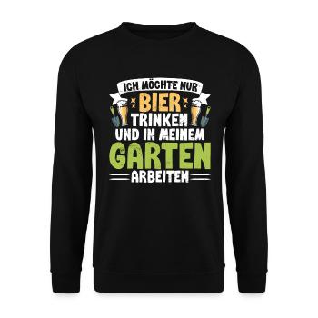 Beer Garden Gardening Allotment Gardener Gardener - Unisex Sweatshirt - black - Front - Alina (178cm) & Michal (187cm)
