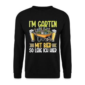 Beer Garden Gardening Allotment Gardener Gardener - Unisex Sweatshirt - black - Front - Alina (178cm) & Michal (187cm)