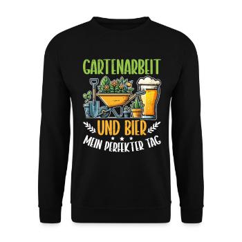 Beer Garden Gardening Allotment Gardener Gardener - Unisex Sweatshirt - black - Front - Alina (178cm) & Michal (187cm)