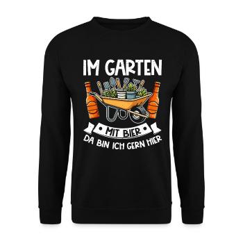 Beer Garden Gardening Allotment Gardener Gardener - Unisex Sweatshirt - black - Front - Alina (178cm) & Michal (187cm)
