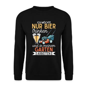 Beer Garden Gardening Allotment Gardener Gardener - Unisex Sweatshirt - black - Front - Alina (178cm) & Michal (187cm)