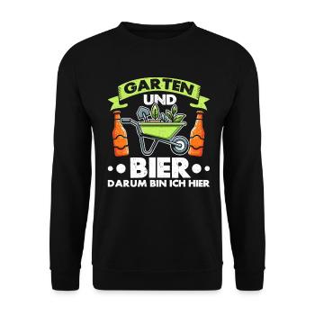 Beer Garden Gardening Allotment Gardener Gardener - Unisex Sweatshirt - black - Front - Alina (178cm) & Michal (187cm)