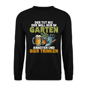Beer Garden Gardening Allotment Gardener Gardener - Unisex Sweatshirt - black - Front - Alina (178cm) & Michal (187cm)