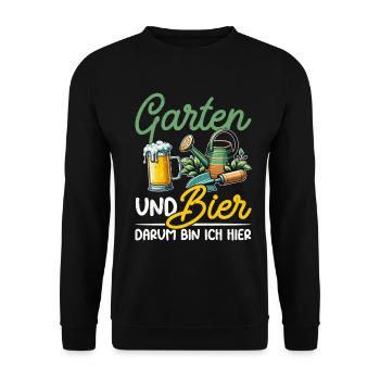 Beer Garden Gardening Allotment Gardener Gardener - Unisex Sweatshirt - black - Front - Alina (178cm) & Michal (187cm)