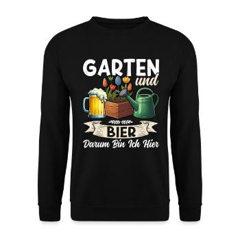 Beer Garden Gardening Allotment Gardener Gardener - Unisex Sweatshirt - black - Front - Alina (178cm) & Michal (187cm)